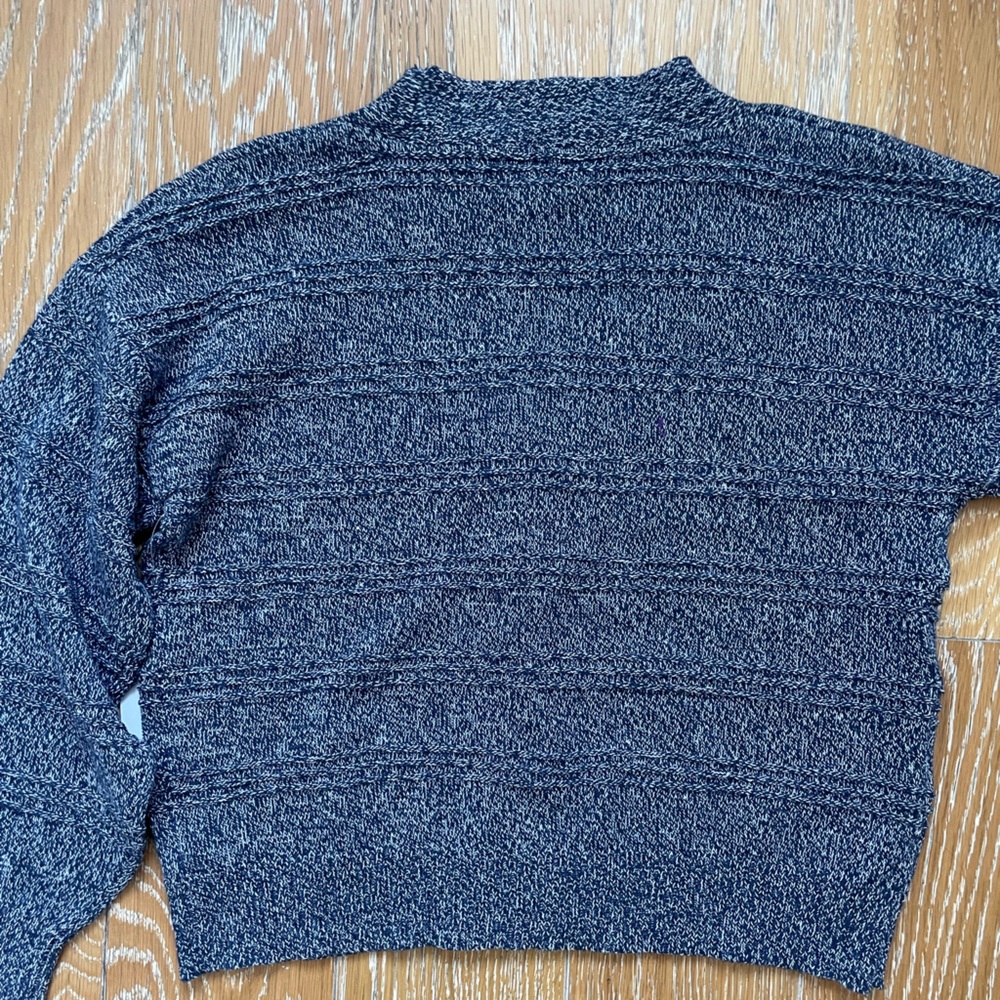 Blue Marled Knit Cardigan Button Front - Picture 6 of 6